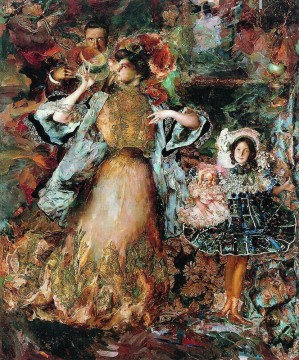 ロシア Painting - アーティストの家族 フィリップ・マリャヴィン ロシア人